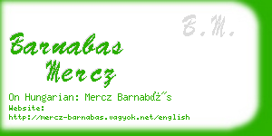 barnabas mercz business card